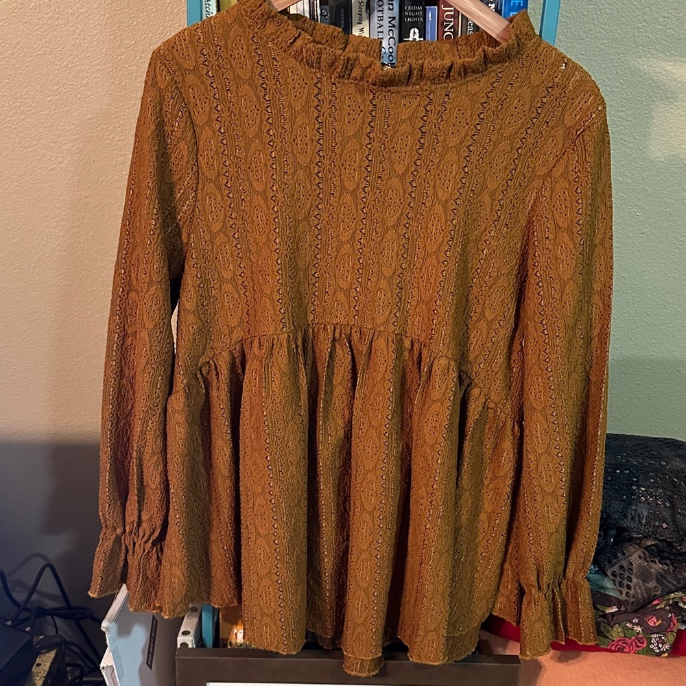 Salt & Bit Long Sleeve Lace Baby Doll Top